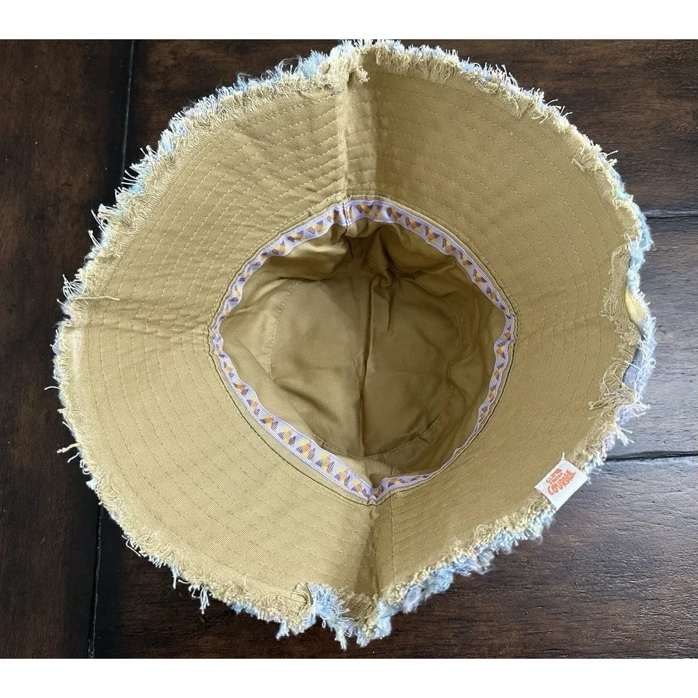 Little Brownie Girl‎ Scouts Bucket Hat Reversible Floral Tan Climb Courage NWOT